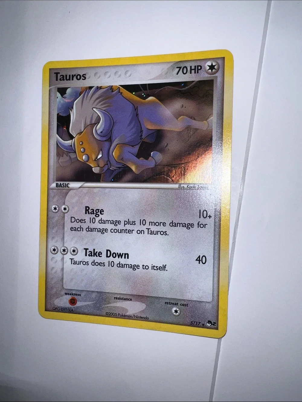 Pokemon Tauros Trading Card – Yellow Border